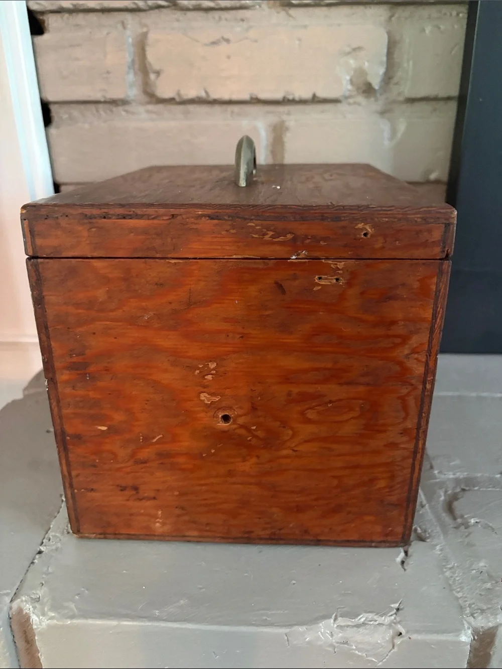 Antique Wood Carpenters Trunk ToolBox Seamans Chest Box Tray VtgPrimitive Farm